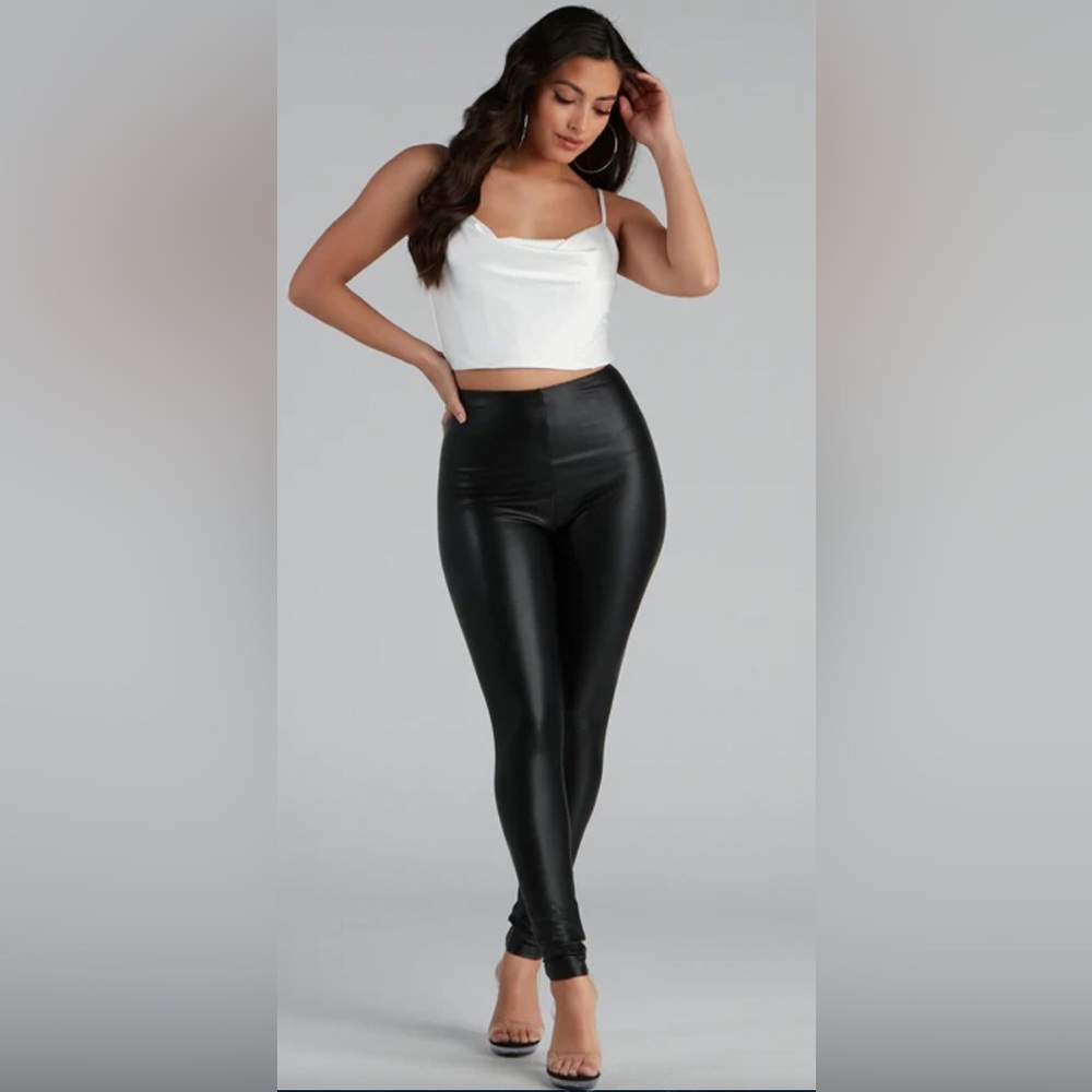 Windsor Faux Leather Leggings - Black